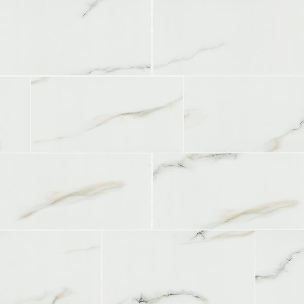 MSI Surfaces Floor Tiles Aria Bianco White-Cool Polished 12" x 24"