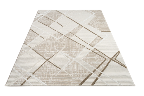 beige brown abstract living room bedroom area rug - 6'7" x 9'7" 2 beige brown abstract living room bedroom area rug - 6'7" x 9'7" - image 2