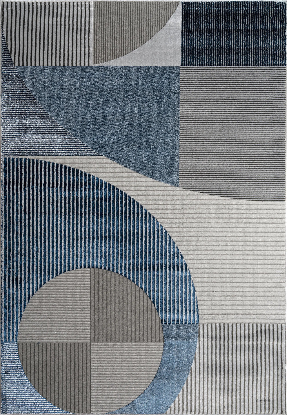 blue grey geometric living room bedroom area rug - 6'7" x 9'7" 2 blue grey geometric living room bedroom area rug
- 6'7" x 9'7" - image 2