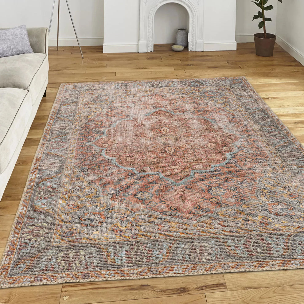 terra red cotton and polyster machine washable traditional rustic area rug - 2'6" x 9'10" 1 terra red cotton and polyster machine washable traditional rustic area rug - 2'6" x 9'10"