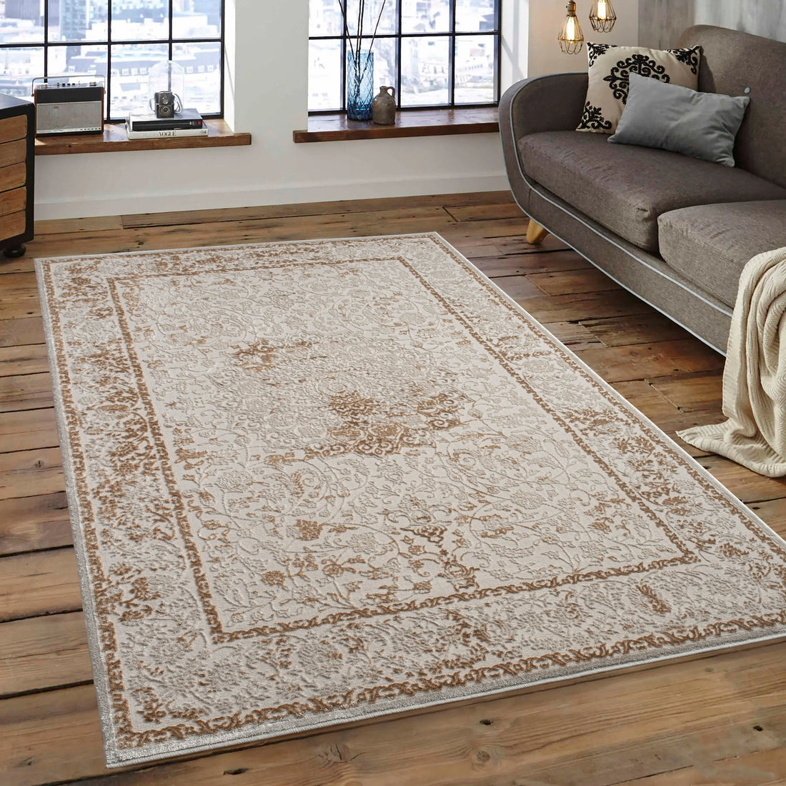 beige oriental traditional living room area rug - 2'7" x 4'11" 1 beige oriental traditional living room area rug - 2'7" x 4'11"