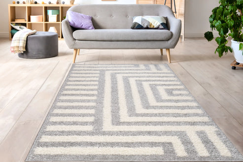 grey off white straped fluffy shaggy minimalistic area rug for living room, bedroom - 9' x 12'5" 1 grey off white straped fluffy shaggy minimalistic area rug for living room, bedroom - 9' x 12'5"