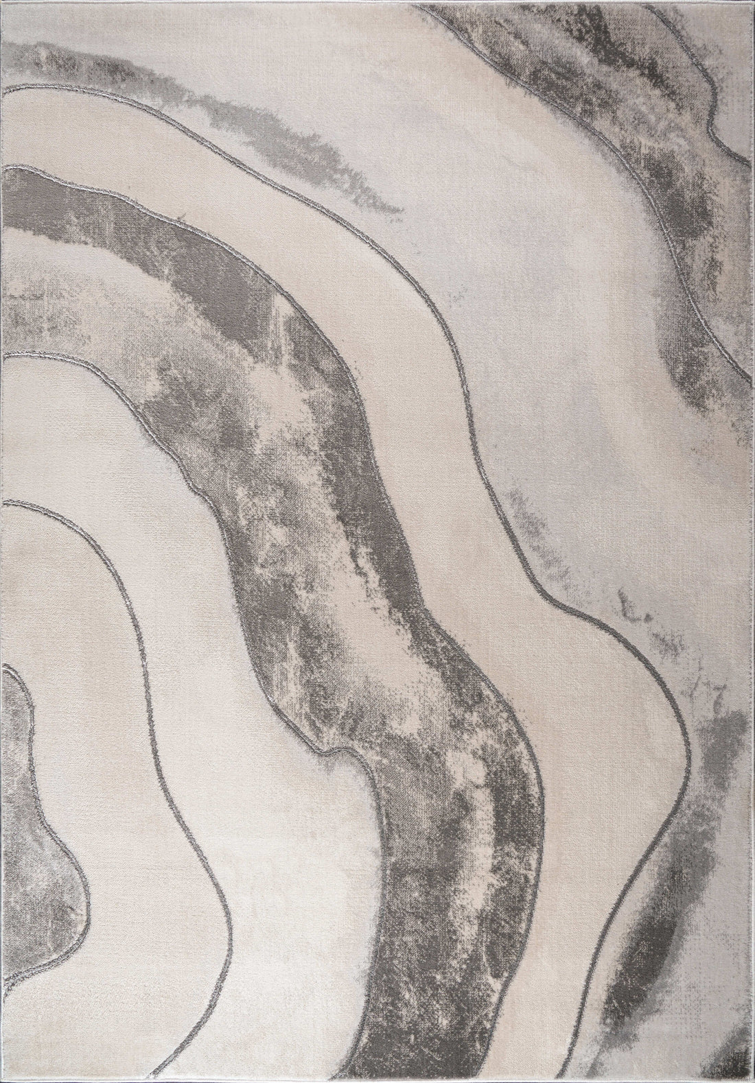 grey beige abstract luxury modern minimalist contemporary area rug - 2'7" x 4'11" 2 grey beige abstract luxury modern minimalist contemporary area rug - 2'7" x 4'11" - image 2