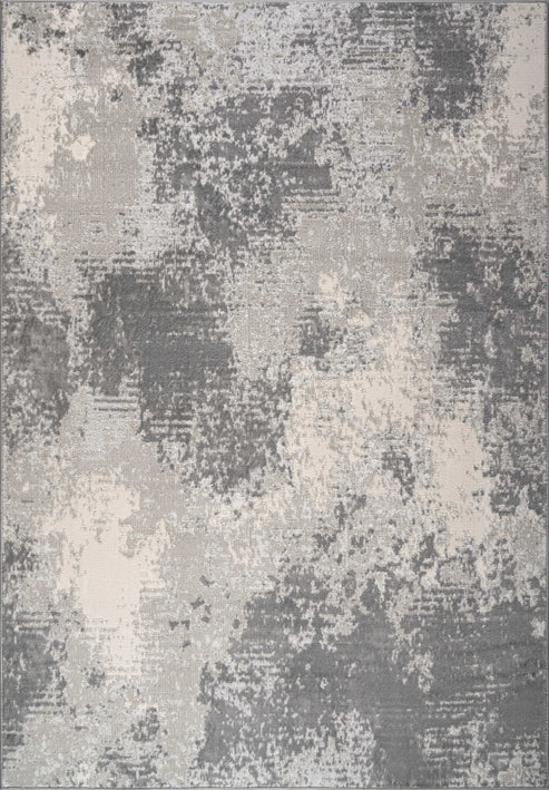 grey ivory abstract rustic minimalist modern area rug for living room, bedroom - 6'7" x 9'2" 2 grey ivory abstract rustic minimalist modern area rug for living room, bedroom - 6'7" x 9'2" - image 2
