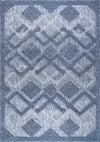 geometric modern contemporary outdoor indoor area rug carpet for patio, porch, dining area, balcony, living room, bedroom - salmon red, blue, cream beige, grey - 5'3" x 7'3" 2 geometric modern contemporary outdoor indoor area rug carpet for patio, porch, dining area, balcony, living room, bedroom - salmon red, blue, cream beige, grey - 5'3" x 7'3" - image 2