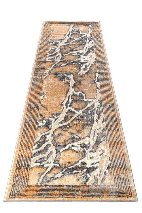 beige brown grey metalic abstract modern contemporary marble pattern bordered area rug - 6'7" x 9'2" 2 beige brown grey metalic abstract modern contemporary marble pattern bordered area rug - 6'7" x 9'2" - image 2