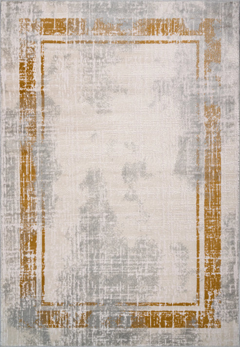 mustard grey bordered modern contemporary minimalistic area rug for living room bedroom - 7'10" x 10'5" 2 mustard grey bordered modern contemporary minimalistic area rug for living room bedroom - 7'10" x 10'5" - image 2