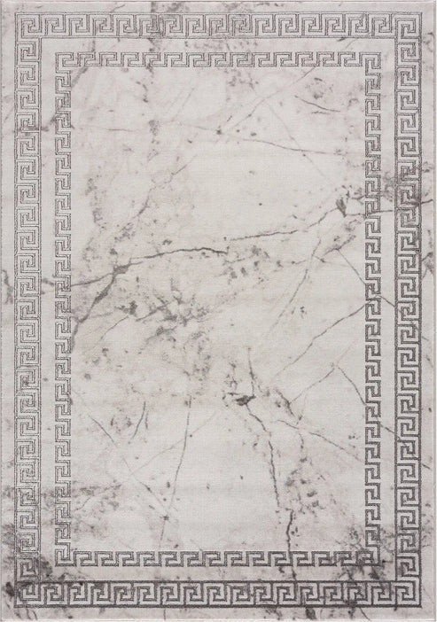 noa light dark grey beige modern meander greek pattern bordered area rug - 3'11" x 5'3" 2 noa light dark grey beige modern meander greek pattern bordered area rug - 3'11" x 5'3" - image 2