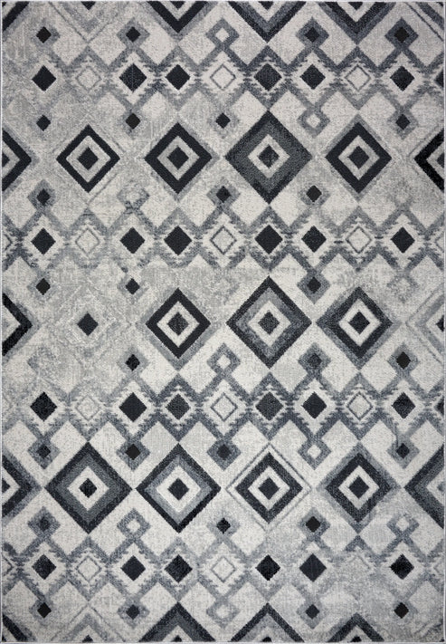 lucas dark light grey modern geometric area rug diamond pattern - 3'11" x 5'3" 2 lucas dark light grey modern geometric area rug diamond pattern - 3'11" x 5'3" - image 2