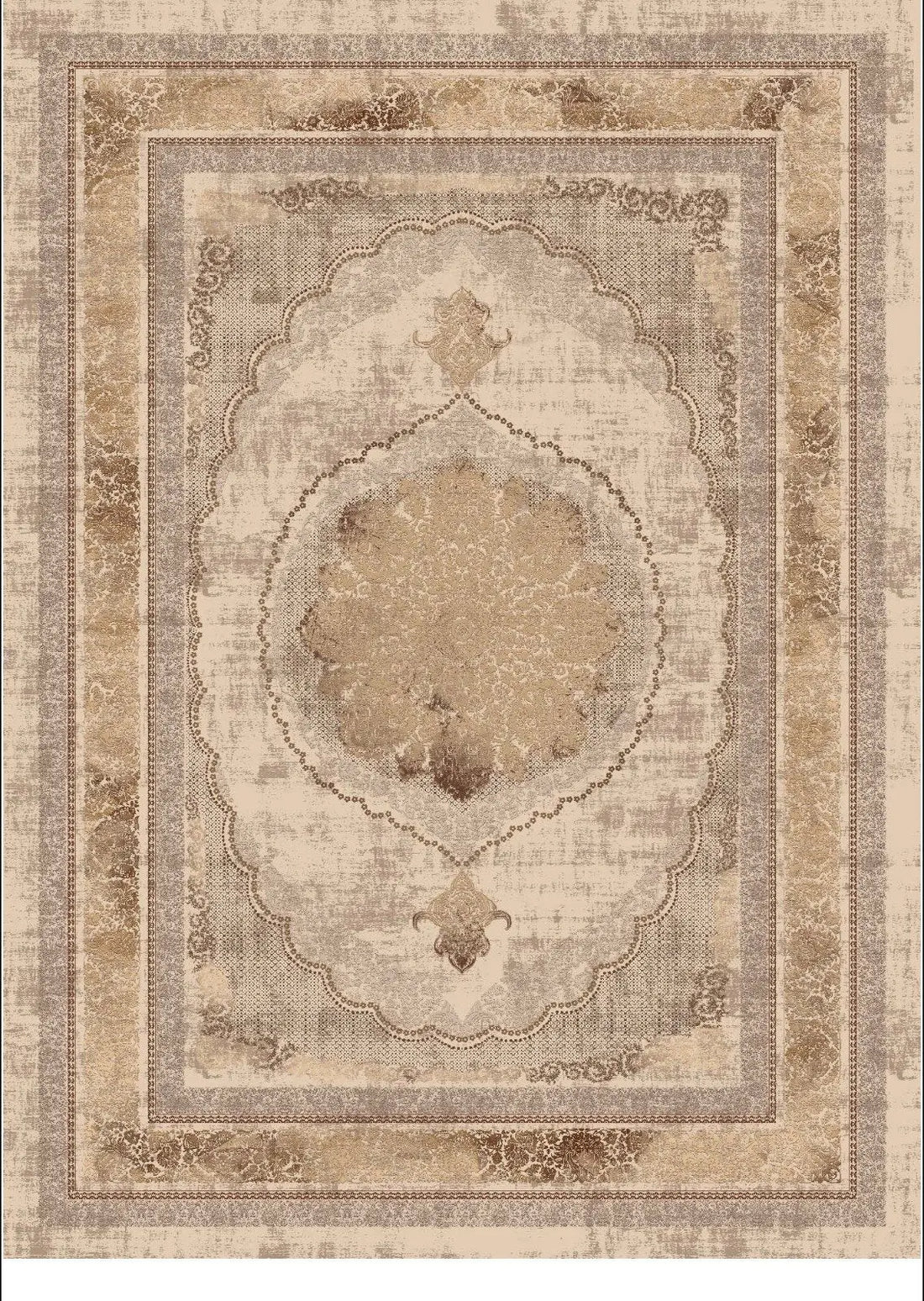 traditional cream and brown flat pile area rug - 7'10" x 10'5" 1 traditional cream and brown flat pile area rug - 7'10" x 10'5"