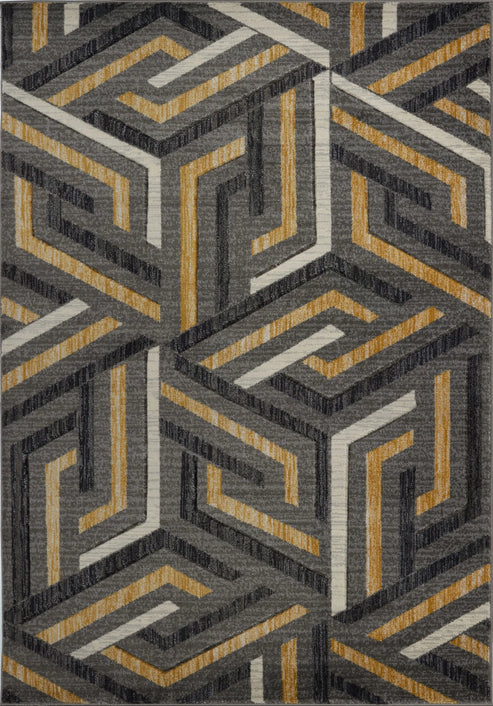 vincenza ladole rugs lynn valley grey gold mat - 2'7" x 9'10" 2 vincenza ladole rugs lynn valley grey gold mat - 2'7" x 9'10" - image 2