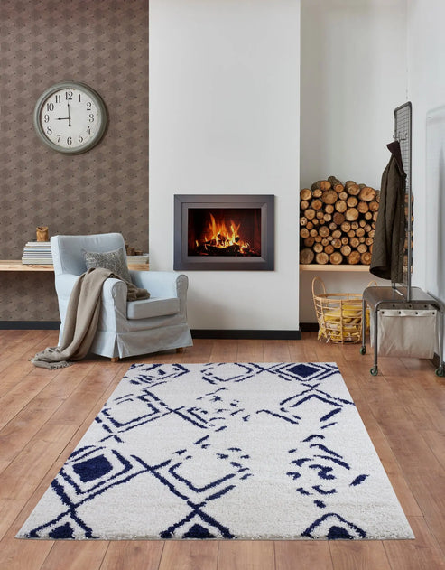 ladole rugs shaggy kenitra european abstract soft polypropylene modern small mat doormat rug in white dark blue - 6'5" x 9'5" 1 ladole rugs shaggy kenitra european abstract soft polypropylene modern small mat doormat rug in white dark blue - 6'5" x 9'5"