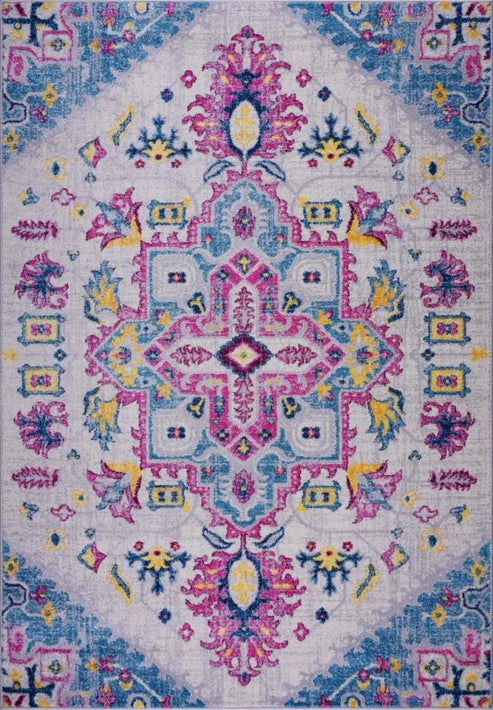 shareen traditional design mat blue rugs - 5'2" x 7'5" 2 shareen traditional design mat blue rugs - 5'2" x 7'5" - image 2