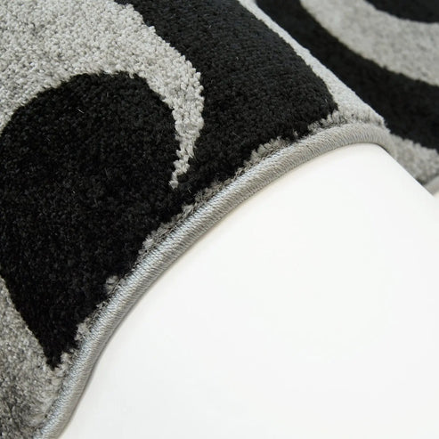 grey black flower area rug - 3'9" x 5'5" 2 grey black flower area rug - 3'9" x 5'5" - image 2