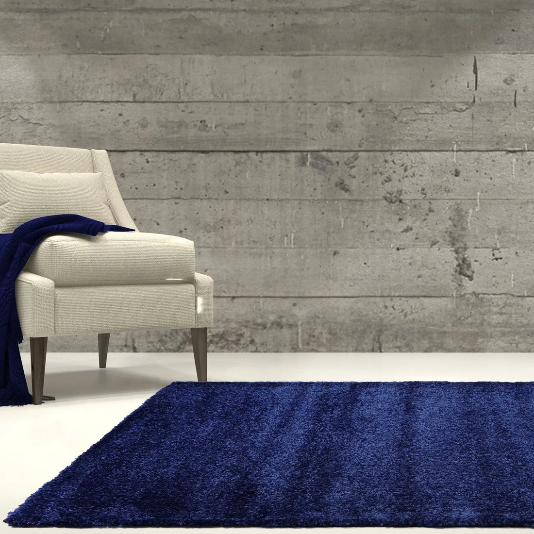 candy shaggy navy blue soft plush area rug - 5'2" x 7'5" 2 candy shaggy navy blue soft plush area rug - 5'2" x 7'5" - image 2