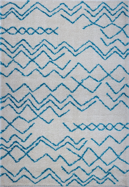 shaggy moroccan ivory turquoise area rug - 7'10" x 10'5" 1 shaggy moroccan ivory turquoise area rug - 7'10" x 10'5"