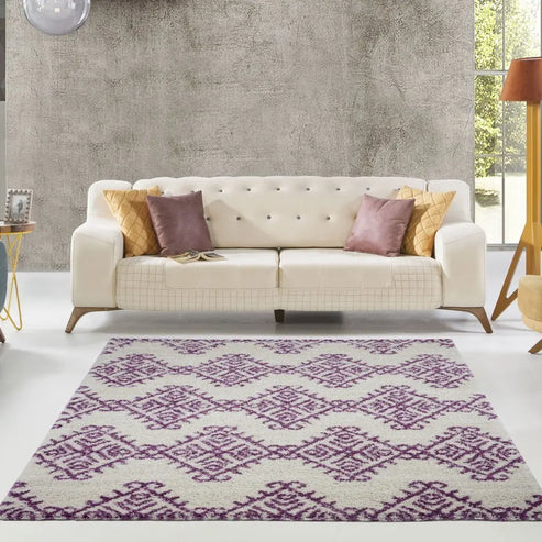 oriental motif ivory berry shaggy area rug - 2'7" x 4'11" 2 oriental motif ivory berry shaggy area rug - 2'7" x 4'11" - image 2