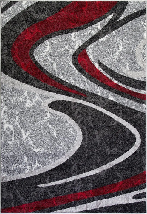 ivory dark gray spirals area rug red - 9' x 10'5" 1 ivory dark gray spirals area rug red - 9' x 10'5"