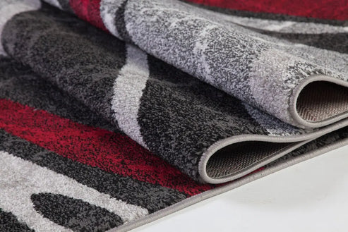 ivory dark gray spirals area rug red - 9' x 10'5" 2 ivory dark gray spirals area rug red - 9' x 10'5" - image 2