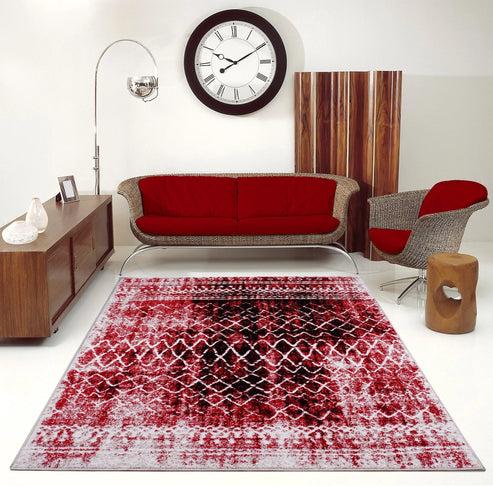 verona red black diamond pattern area rug - 7'10" x 10'5" 1 verona red black diamond pattern area rug - 7'10" x 10'5"