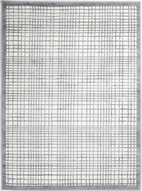 gray gingham area rug - 5'3" x 7'6" 2 gray gingham area rug - 5'3" x 7'6" - image 2