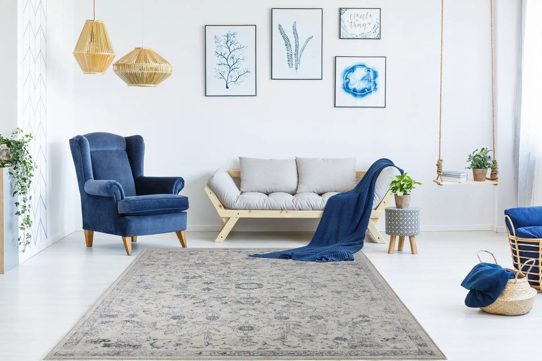 logan cream persian design blue traditional rug - 6'7" x 9'2" 1 logan cream persian design blue traditional rug - 6'7" x 9'2"