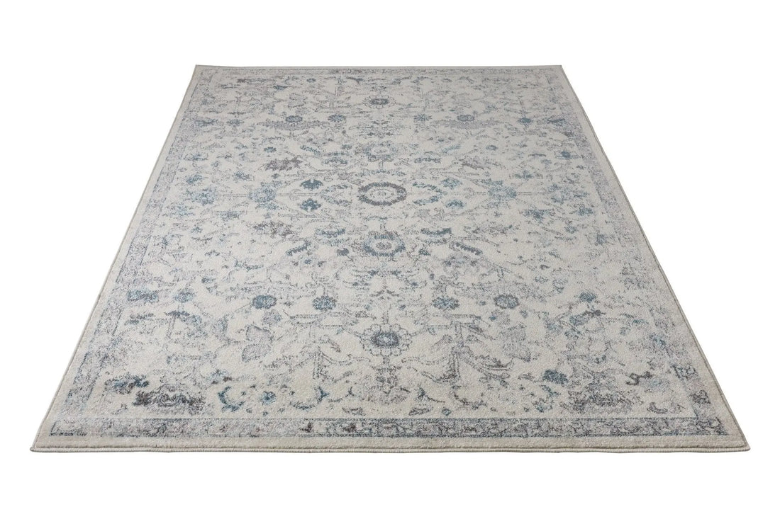 logan cream persian design blue traditional rug - 6'7" x 9'2" 2 logan cream persian design blue traditional rug - 6'7" x 9'2" - image 2